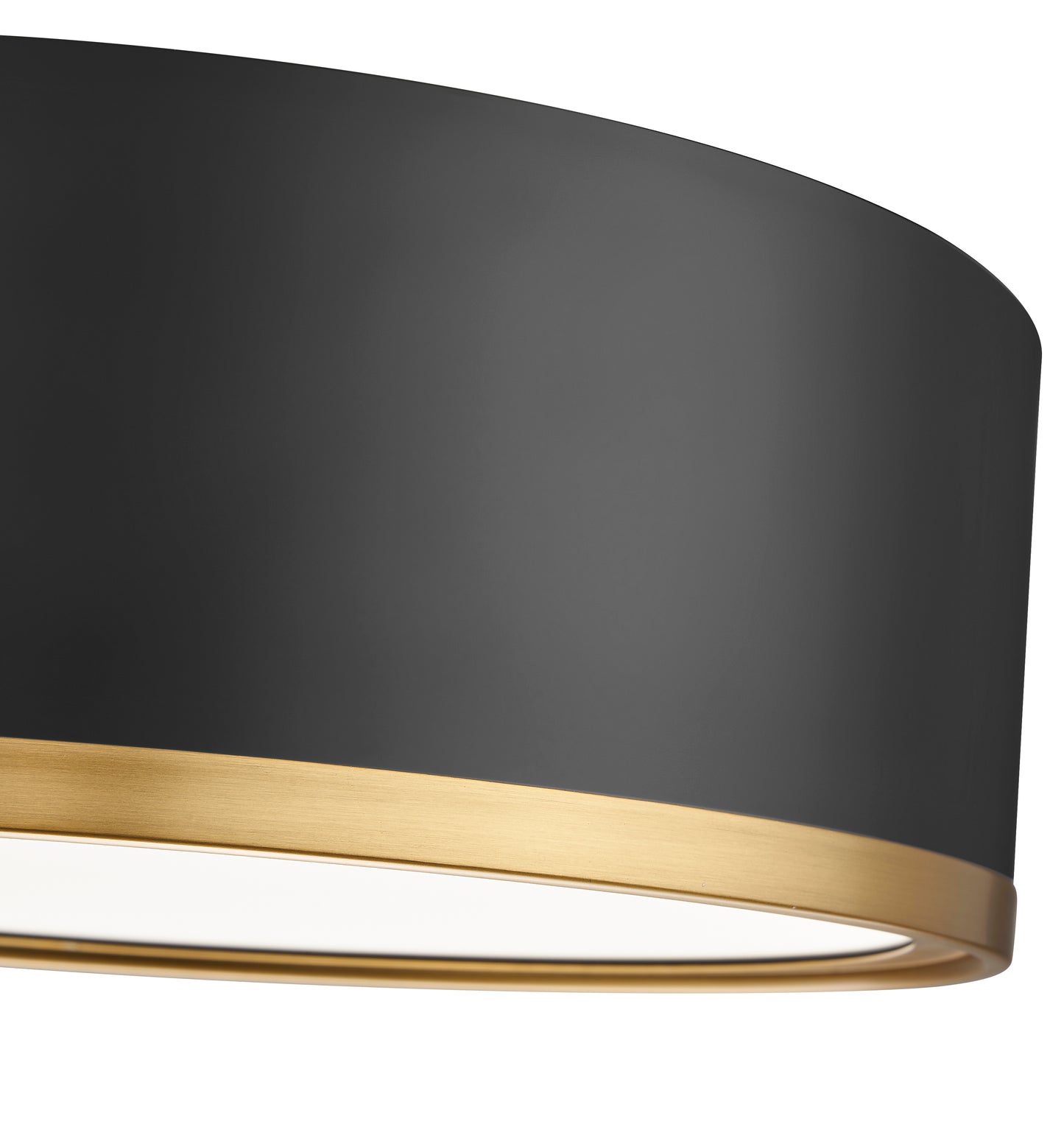 1018F12-MB-MGLD-LED - Bradley 1 Light Flush 12" Mount - Matte Black / Modern Gold