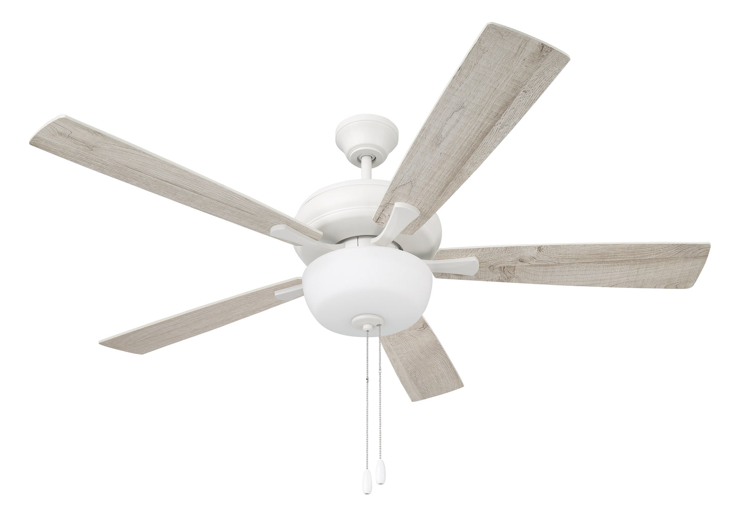 ECF211W5-WWOK - EOS 2 Light Frosted White Bowl 52" Ceiling Fan 52" 5 Blade Ceiling Fan with Light Kit