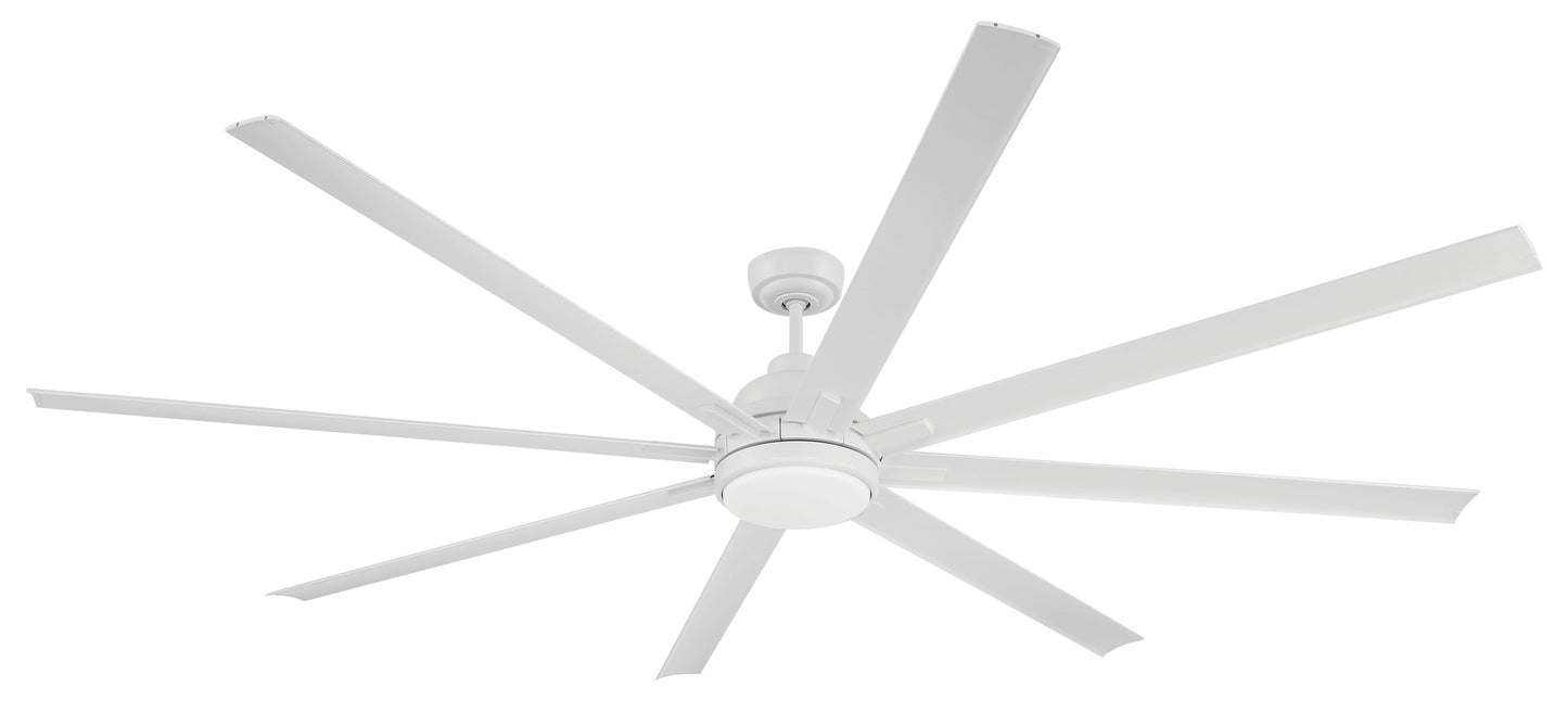 RSH84W8 - Rush 84 84" 8 Blade Indoor Outdoor Ceiling Fan with Light Kit - White