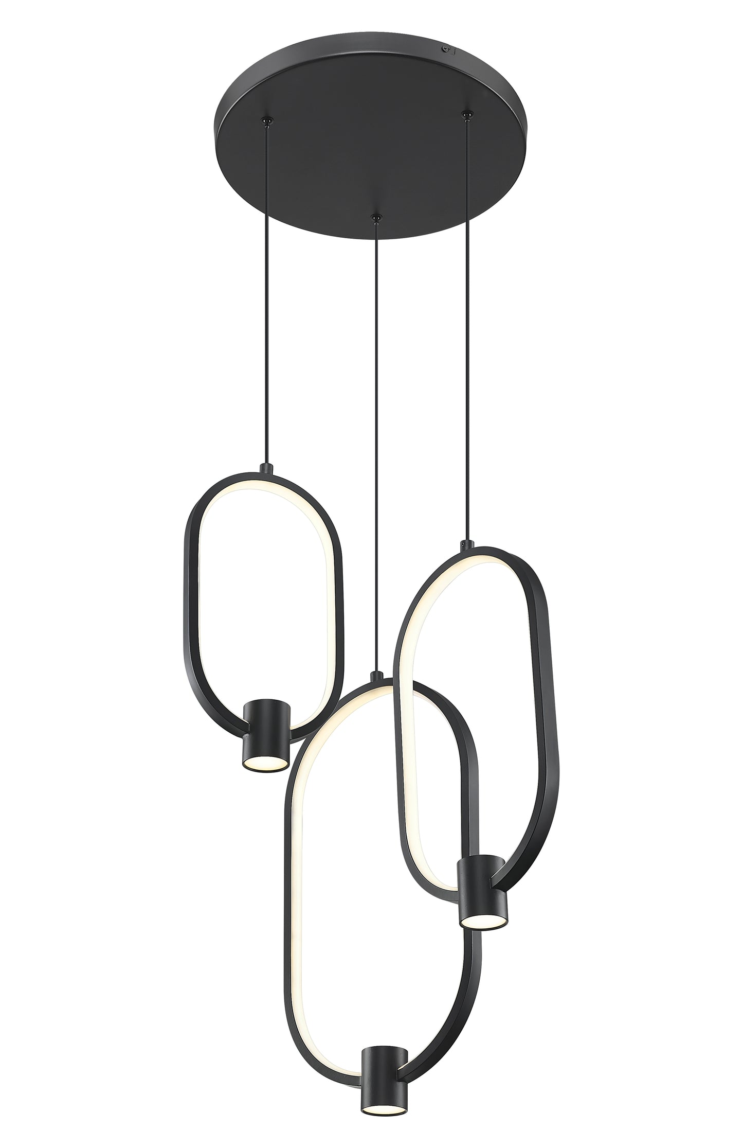4101-3MB-LED - Saros 3 Light 16" Chandelier - Matte Black