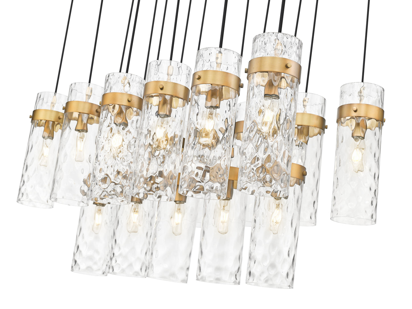 7002P5-17L-RB - Fontaine 17 Light Linear 44" Chandelier - Rubbed Brass