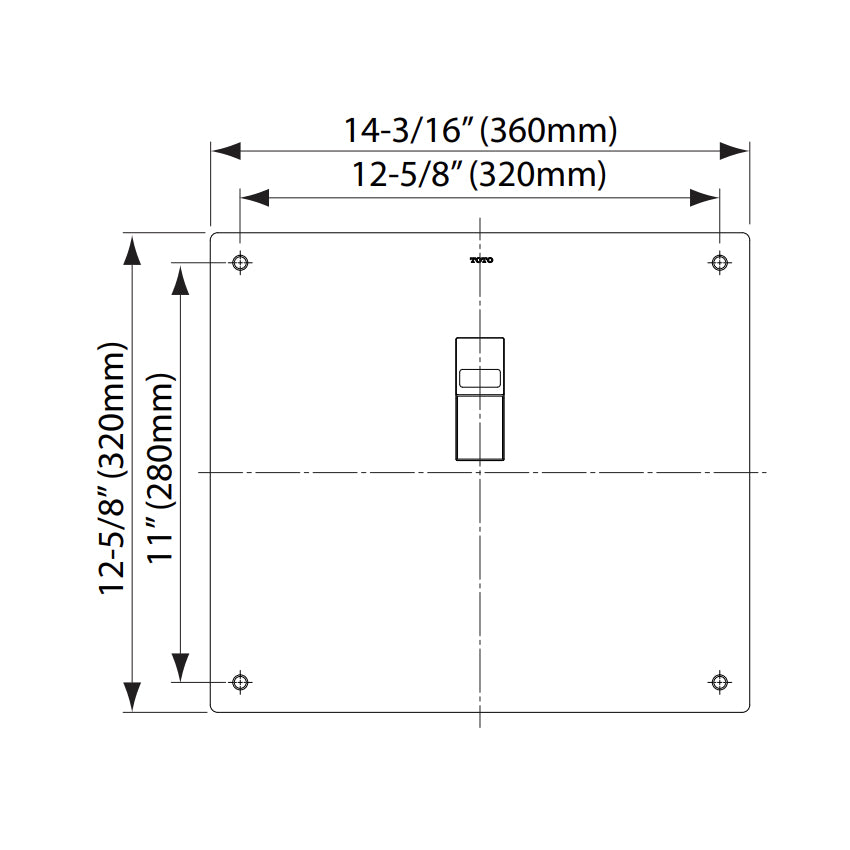 TEU2UAi11#SS - ECOPOWER Touchless 0.125 GPF Concealed Urinal Flush Valve - Back Spud, 14 x 12 Plate/Vacuum Breaker, IoT-Ready - Stainless Steel