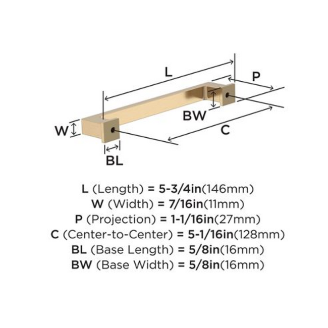 BP37032CZ - Bridgeport Cabinet Pull - Champagne Bronze