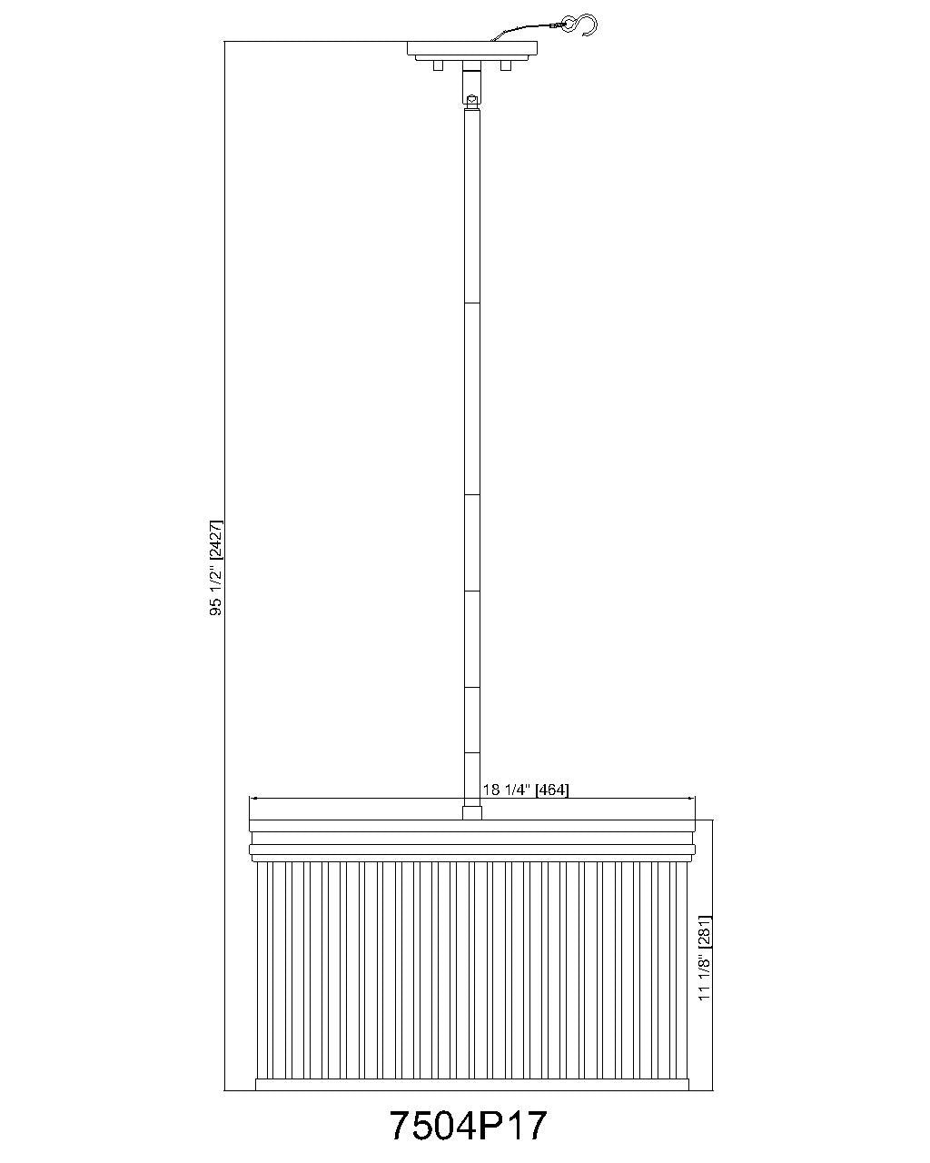 7504P18-MB - Carnaby 5 Light 18" Pendant - Matte Black