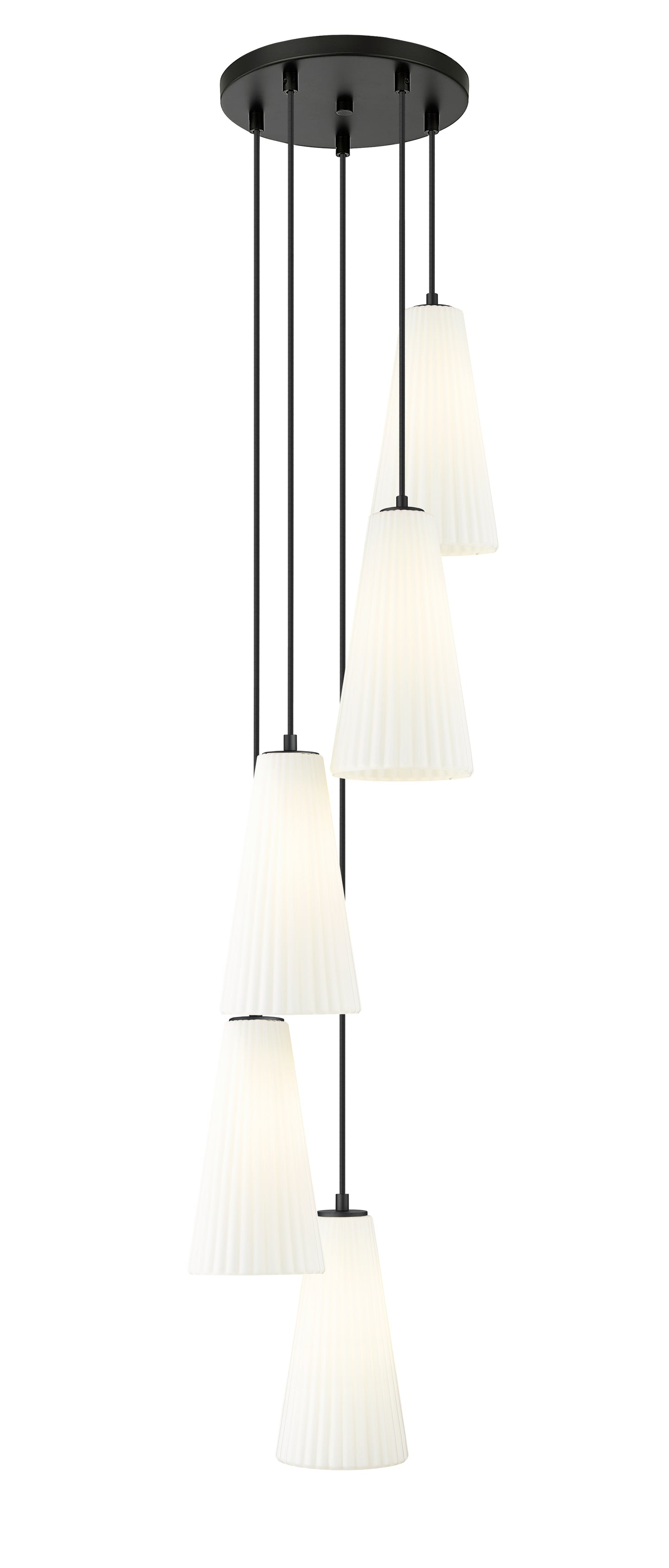 3043P7-5R-MB - Farrell 5 Light 12" Chandelier - Matte Black