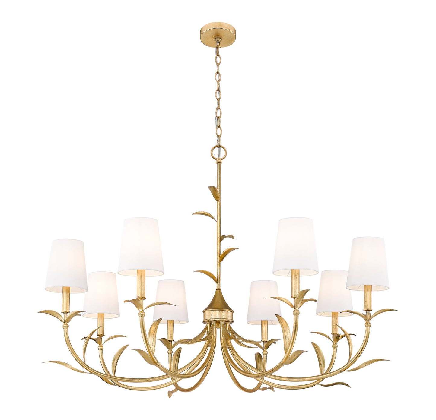 830-42GLF - Aslin 8 Light 42" Chandelier - Gold Leaf