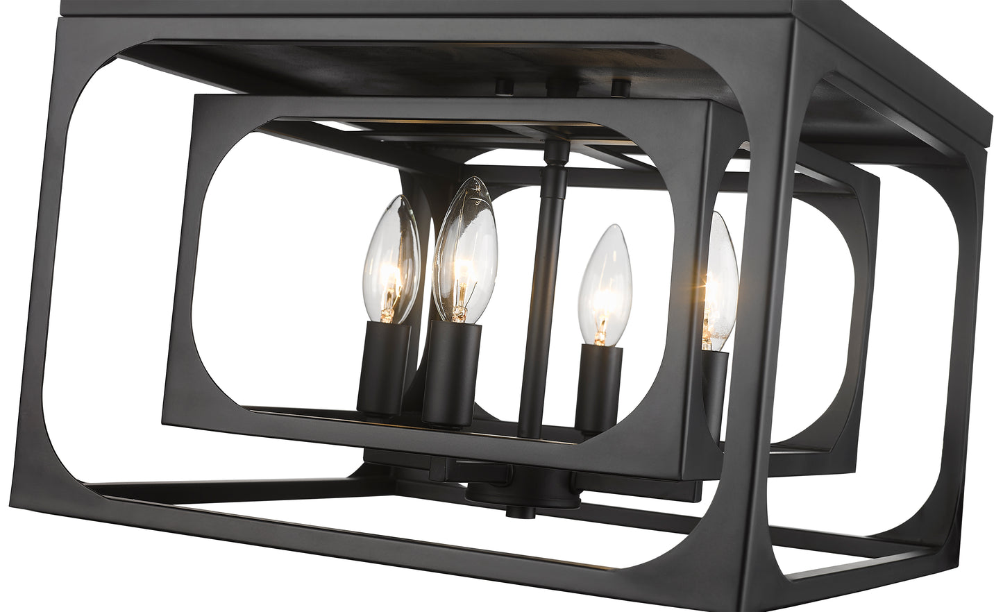 3038F-MB - Easton 4 Light Flush 15" Mount - Matte Black