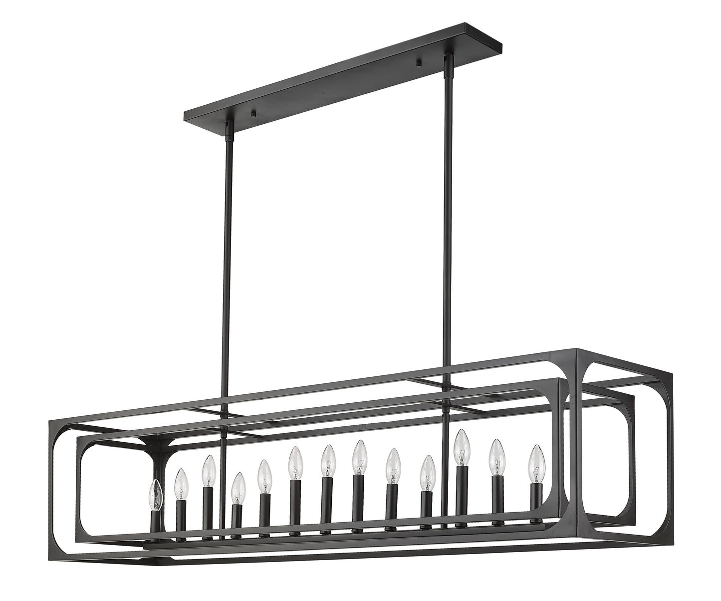 3038-13L-MB - Easton 13 Light Linear 54" Chandelier - Matte Black