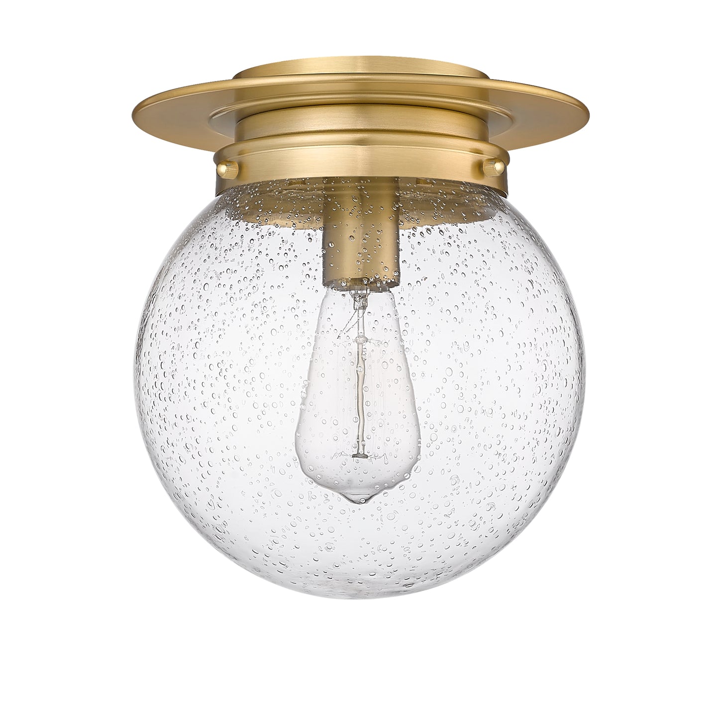 7506F9-HBR - Calhoun 1 Light Flush 9" Mount - Heritage Brass