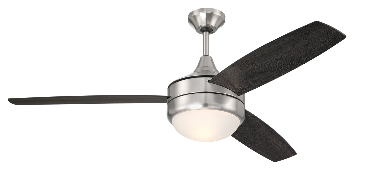 PHZ52BNK3-BNGW - Phaze II 3-Blade 52" 3 Blade Ceiling Fan with Light Kit - Brushed Nickel