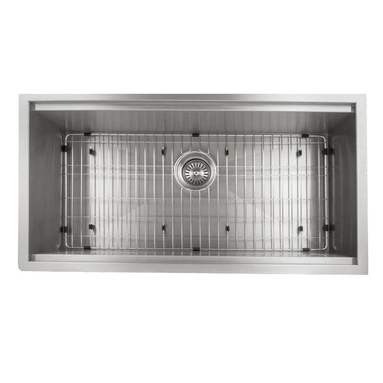 SLS-33 - 33" Garmisch Undermount Single Bowl Stainless Steel Kitchen Sink with Bottom Grid and Accessories