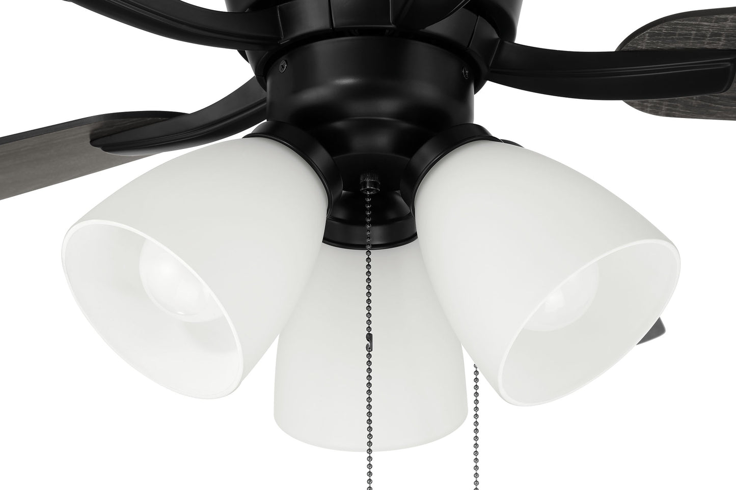 WHL52FB5C3 - Wheeler 52 3-Light 52" 5 Blade Ceiling Fan with Light Kit - Flat Black