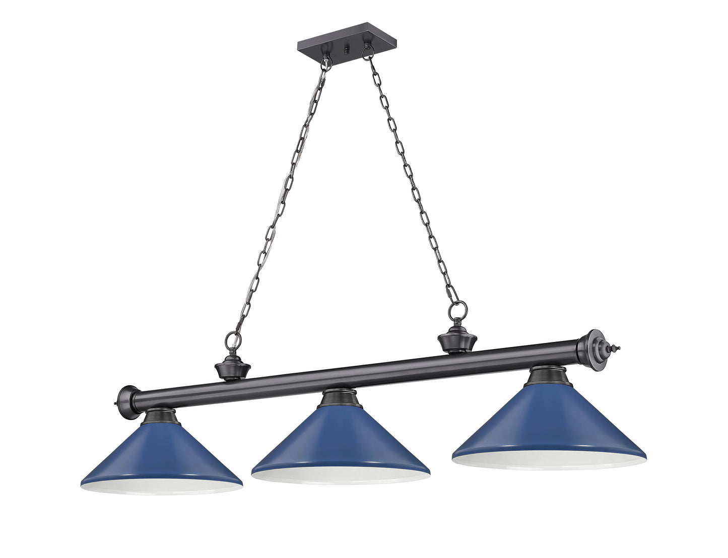 2306-3BP-MNB - Cordon 3 Light 58" Billiard - Bronze Plate