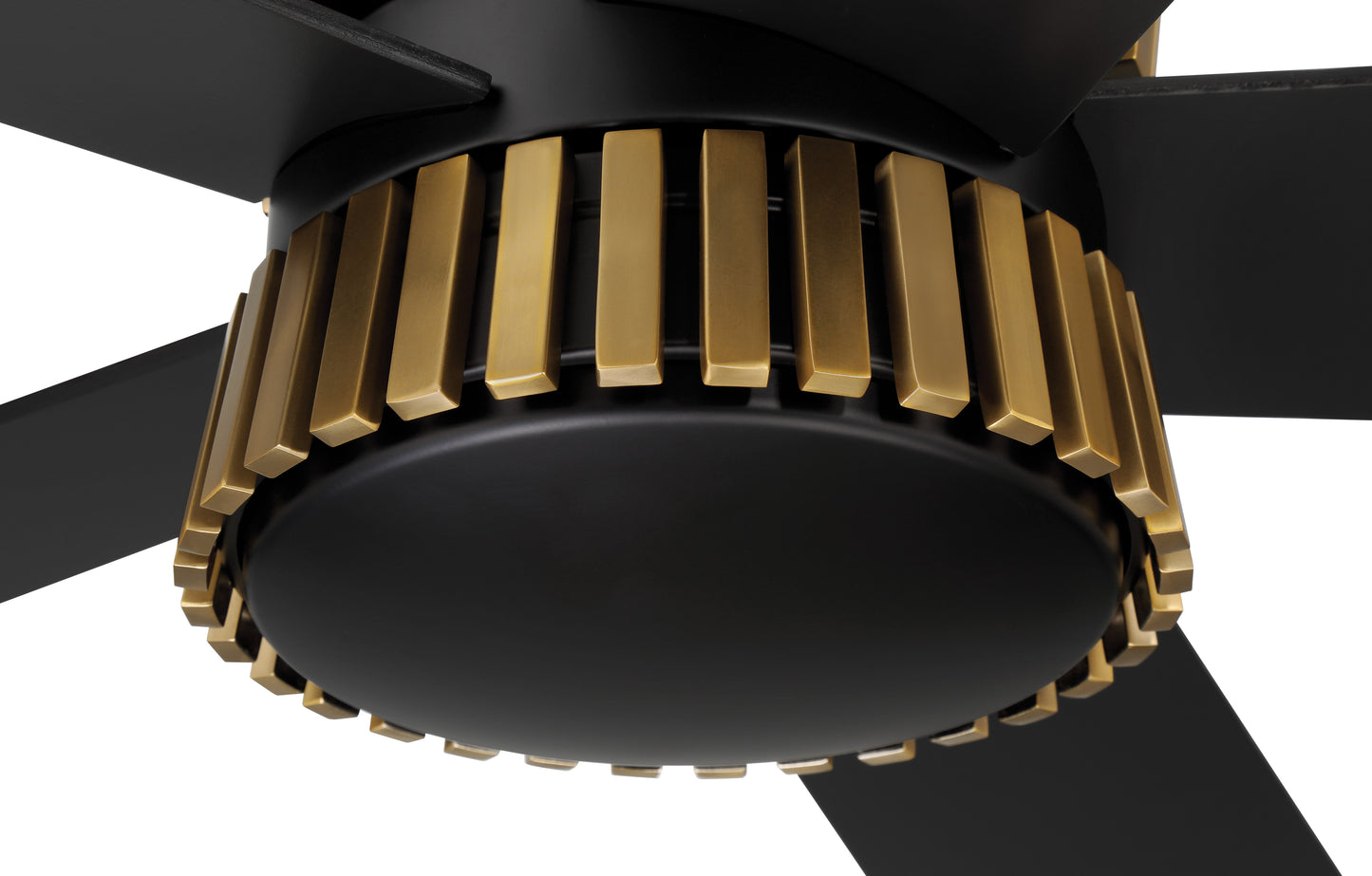 TRY52FBSB5-NWF - Theiry 52" Ceiling Fan no Wifi 52" 5 Blade Ceiling Fan with Light Kit - Flat Black / Satin Brass