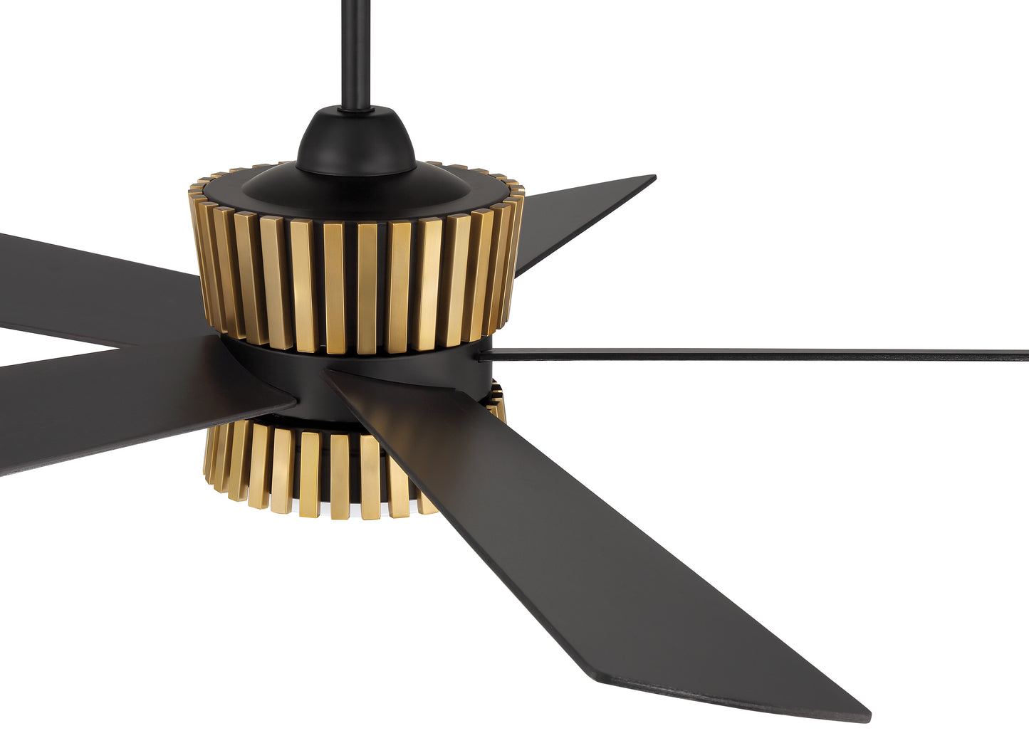 TRY52FBSB5-NWF - Theiry 52" Ceiling Fan no Wifi 52" 5 Blade Ceiling Fan with Light Kit - Flat Black / Satin Brass