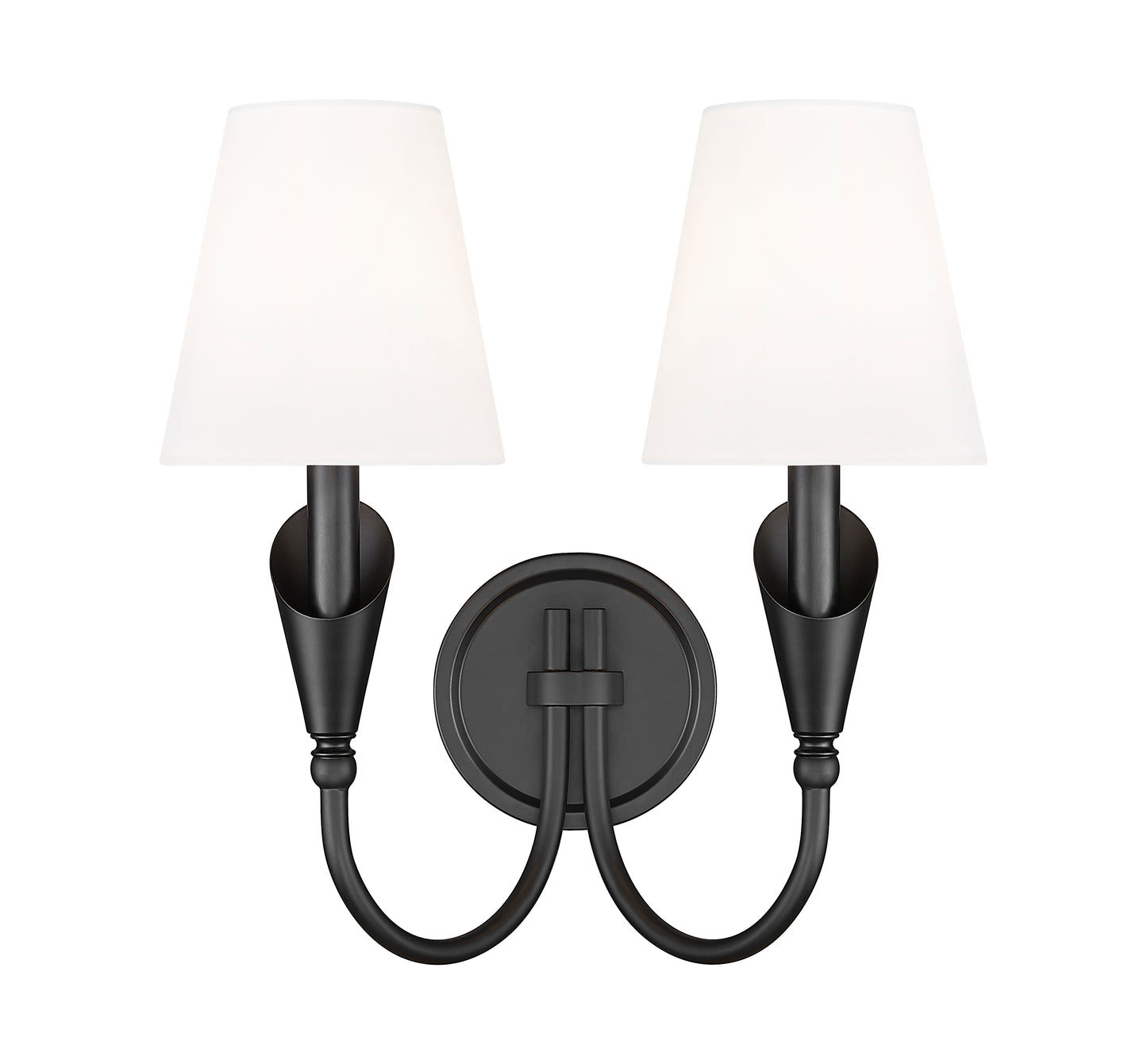4014-2S-MB - Claudelle 2 Light Wall 14" Sconce - Matte Black