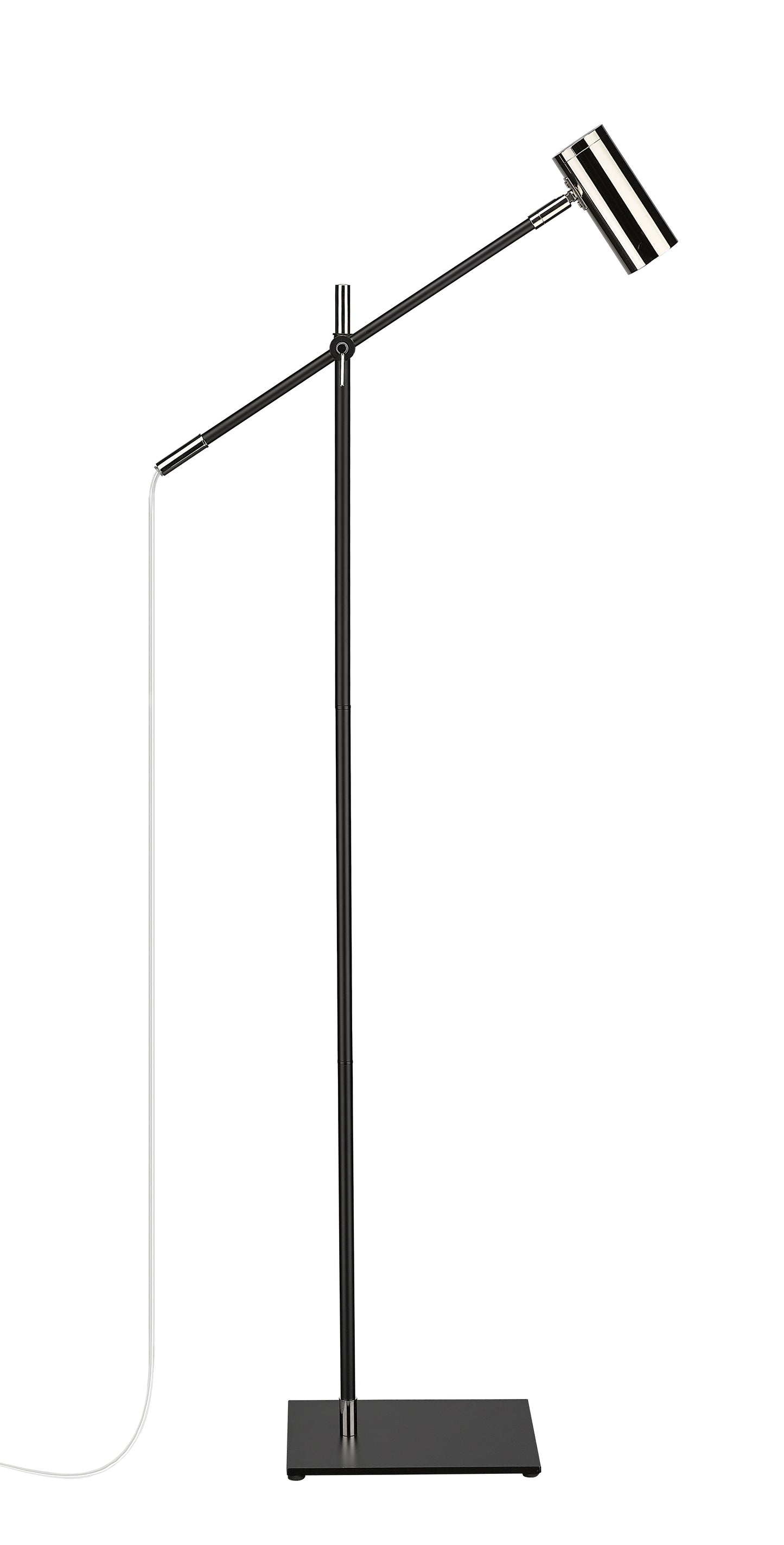 814FL-MB-PN - Calumet 1 Light Floor 48" Lamp - Matte Black / Polished Nickel