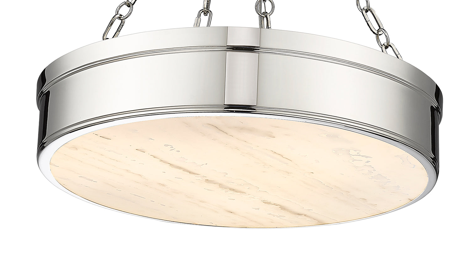 1944P22-PN-LED - Anders 3 Light 22" Chandelier - Polished Nickel