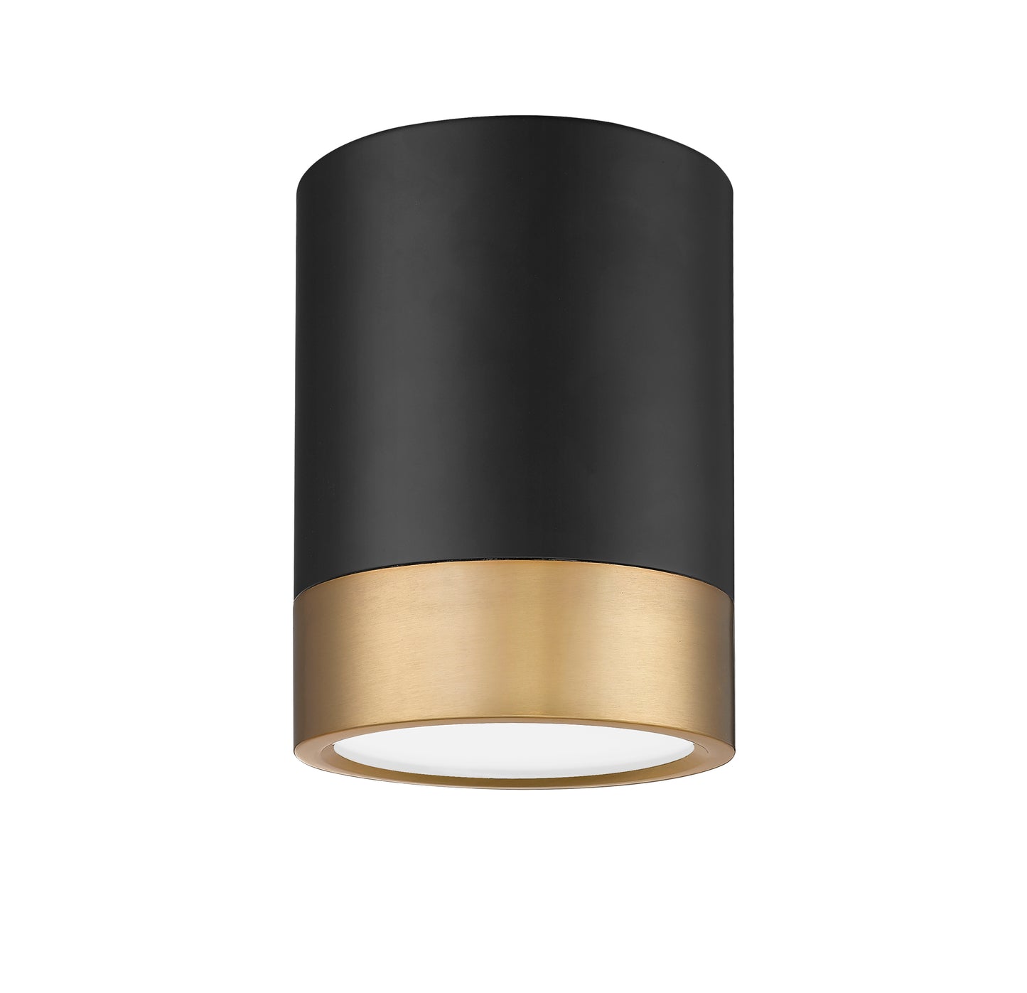 1006F6-MB-MGLD-LED - Algar 1 Light Flush 6" Mount - Matte Black / Modern Gold