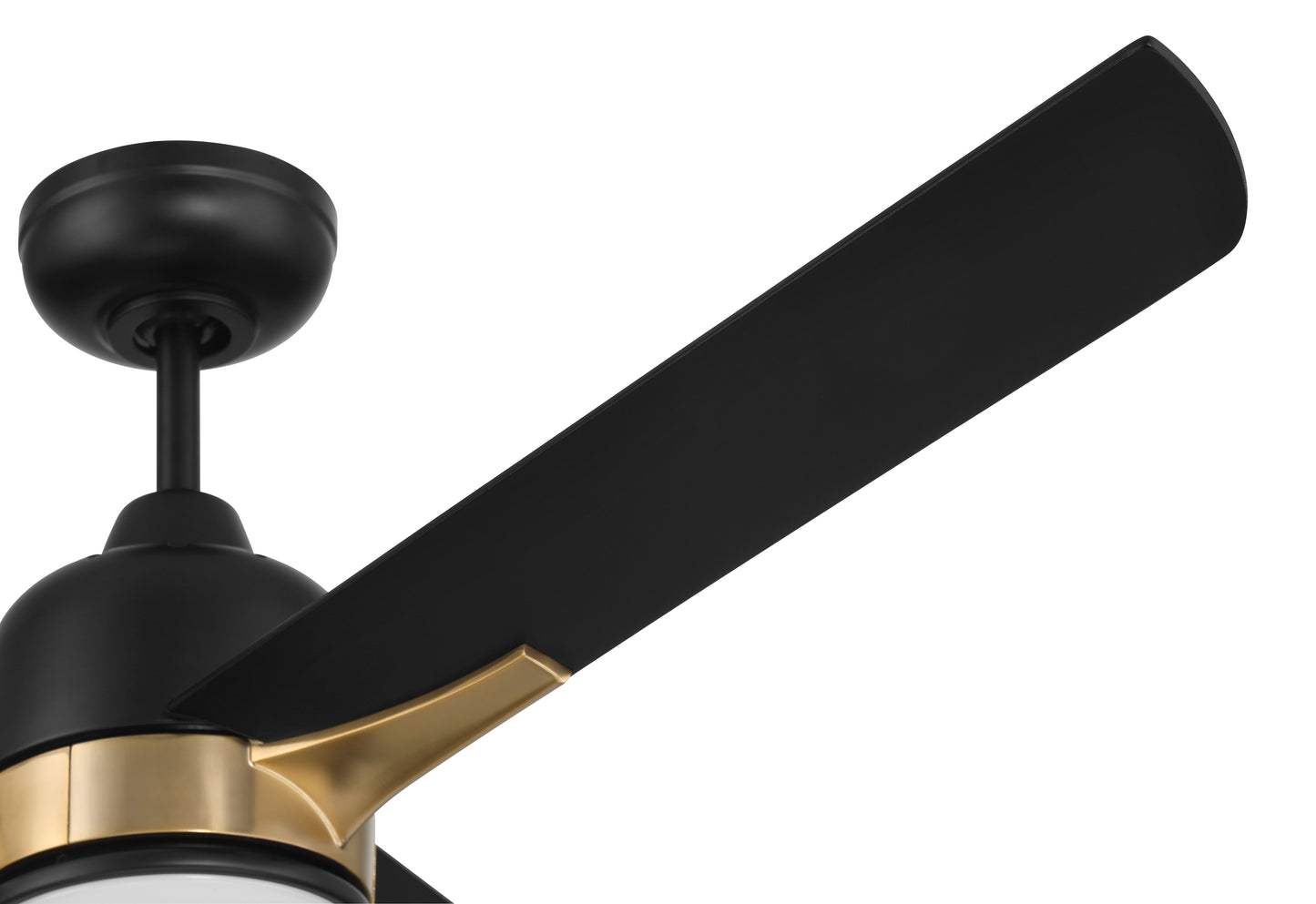 FUL52FBSB3 - Fuller 52" 3 Blade Ceiling Fan with Light Kit - Flat Black / Satin Brass