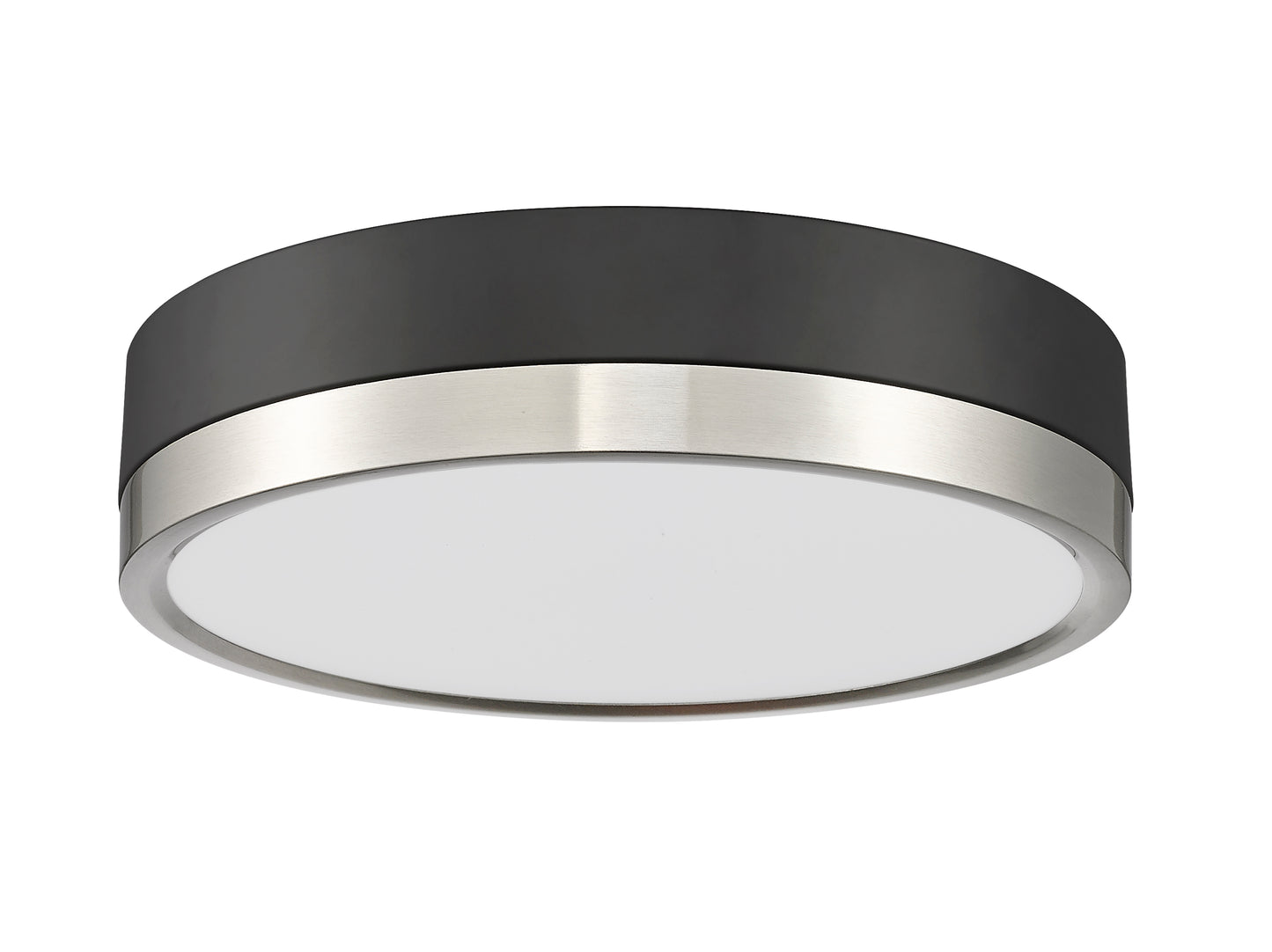 1006F12-MB-BN-LED - Algar 1 Light Flush 12" Mount - Matte Black / Brushed Nickel