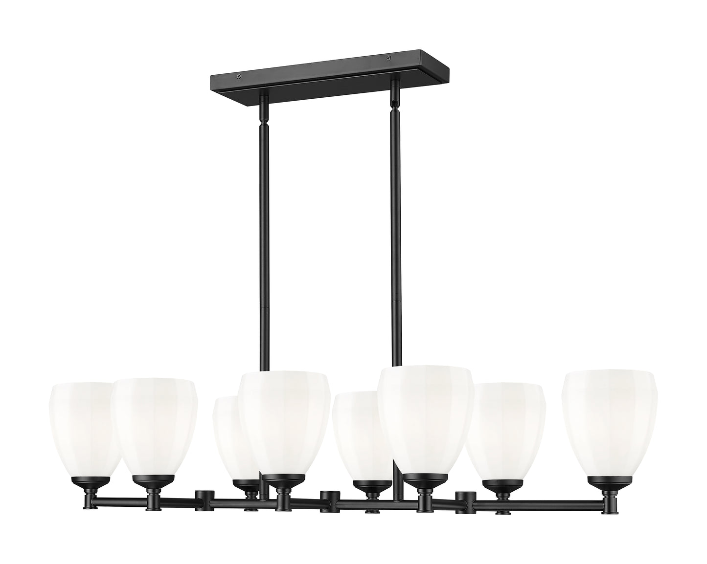7004-8L-MB - Oren 8 Light Linear 42" Chandelier - Matte Black
