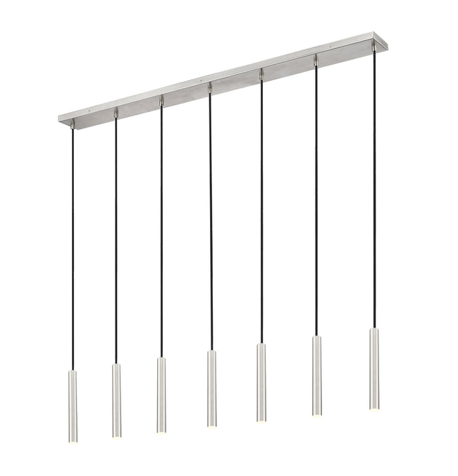 919MP12-7L-BN-LED - Forest 7 Light Linear 54" Chandelier - Brushed Nickel