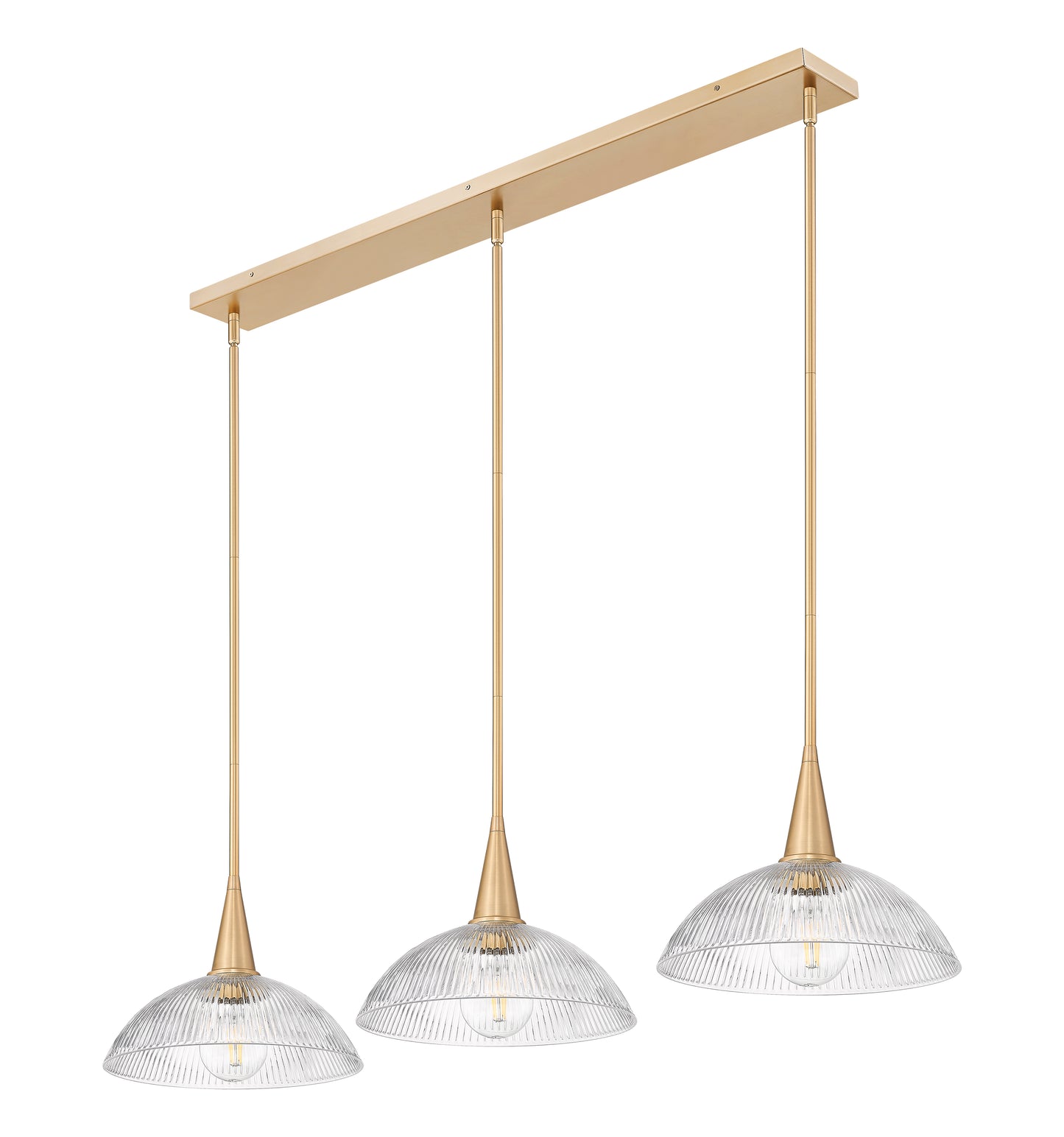 3051P12-3L-MGLD - Lunelle 3 Light Linear 52" Chandelier - Modern Gold