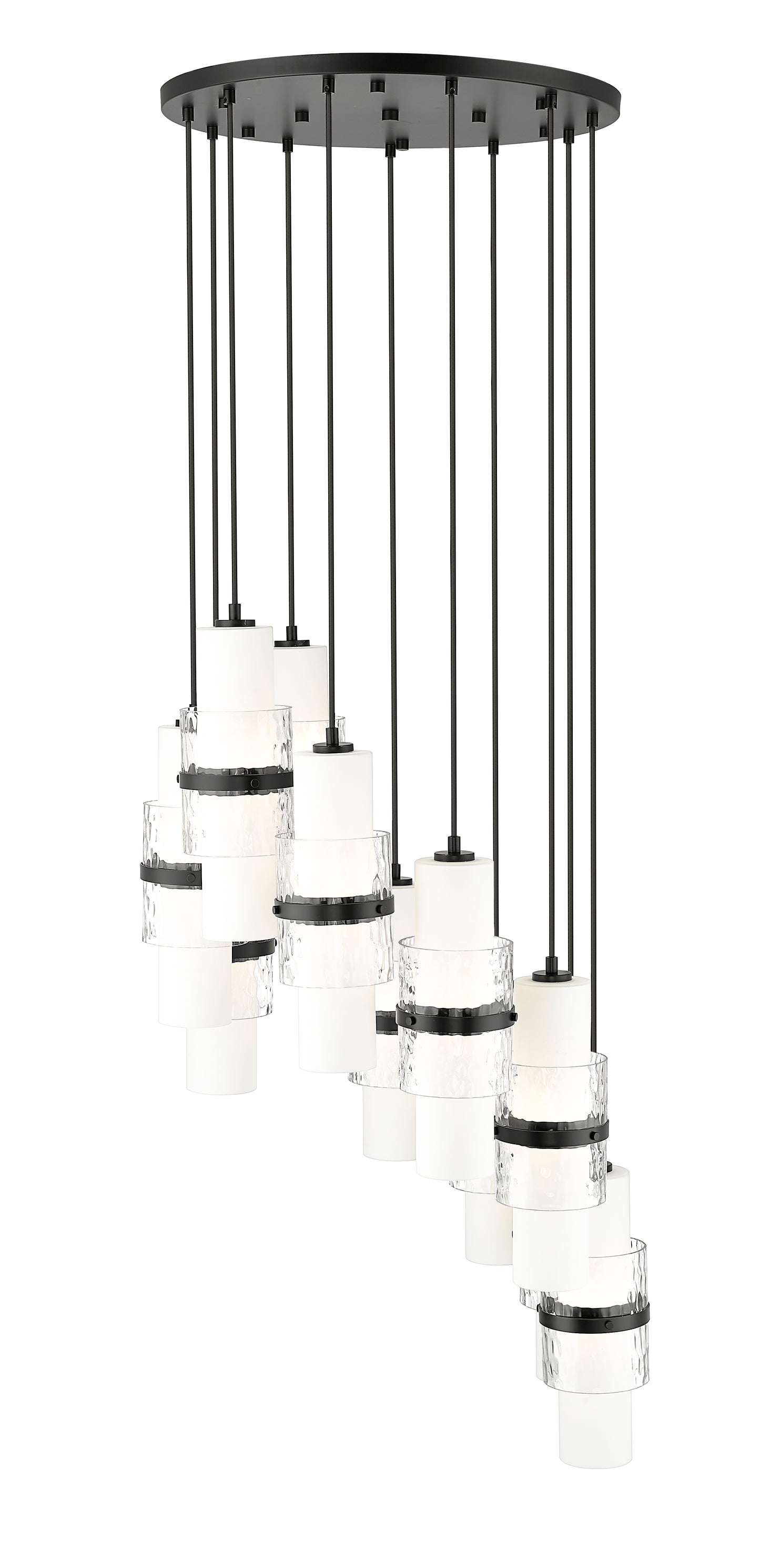 1946P-11R-MB - Cayden 11 Light 24" Chandelier - Matte Black