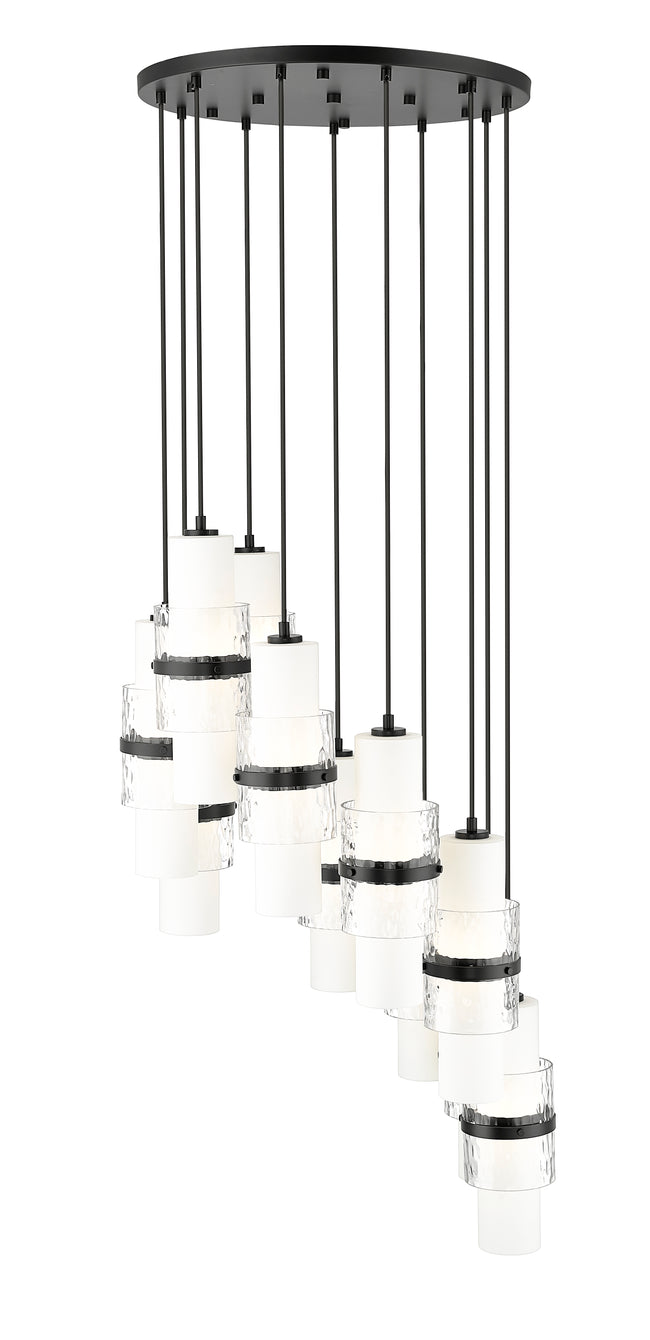 1946P-11R-MB - Cayden 11 Light 24" Chandelier - Matte Black