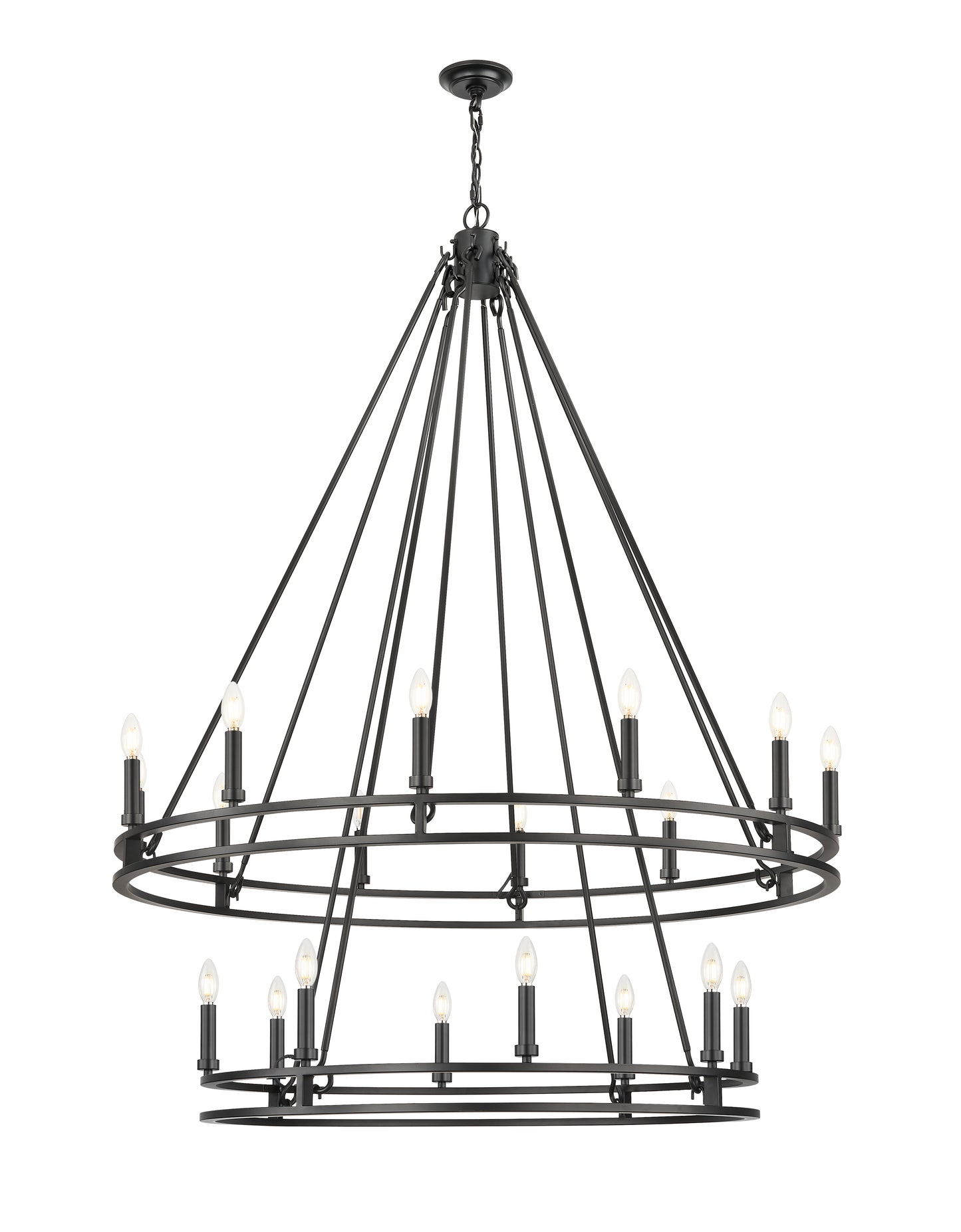 4005-20MB - Dennison 20 Light 48" Chandelier - Matte Black