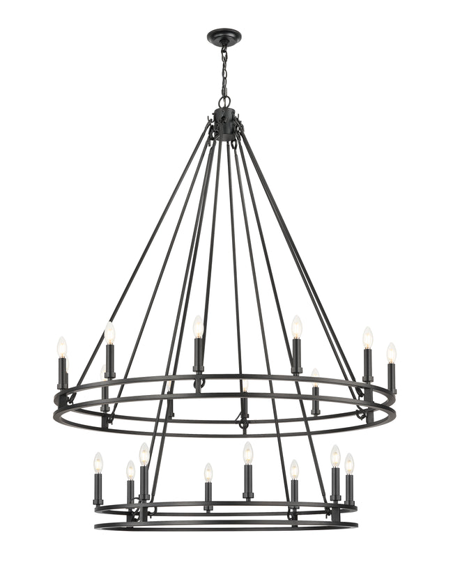 4005-20MB - Dennison 20 Light 48" Chandelier - Matte Black