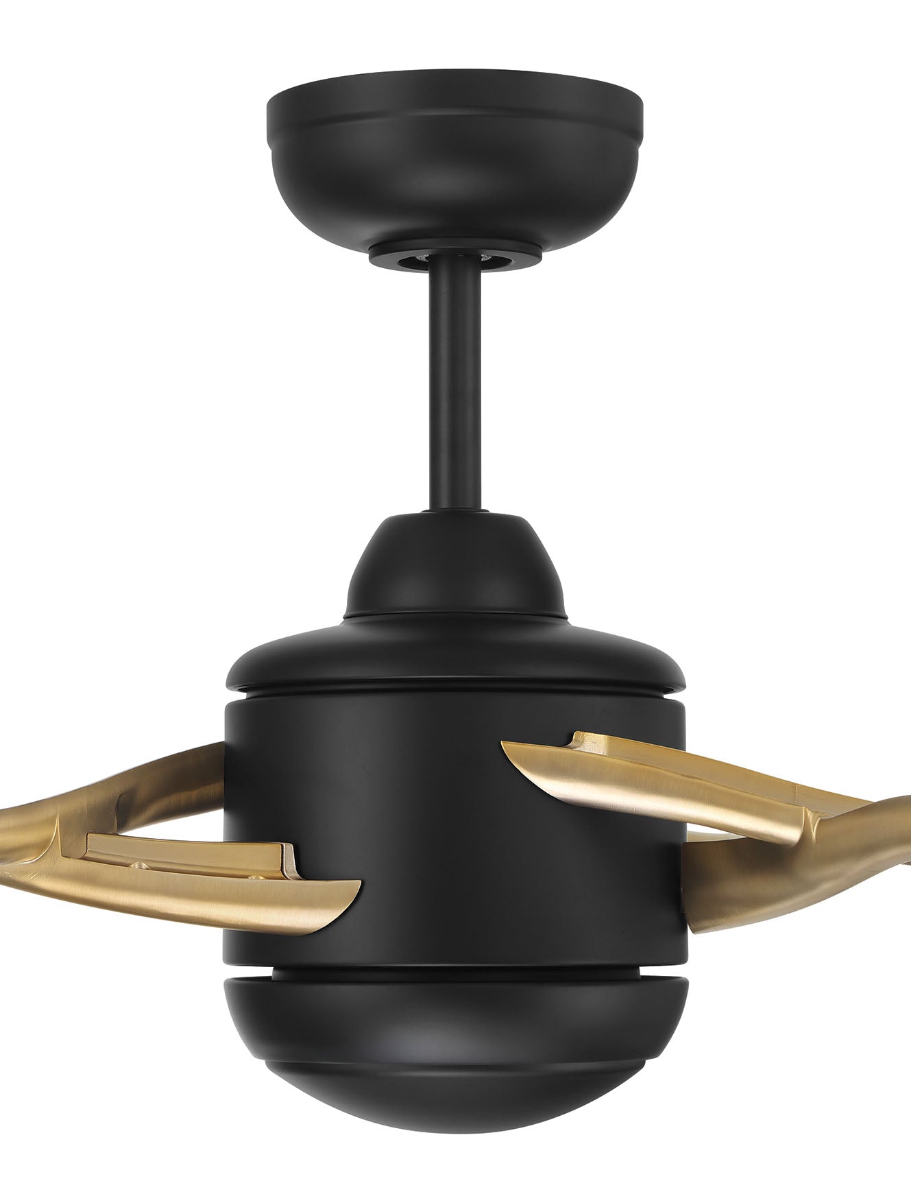 VIA72FBSB3 - Viva 72" 3 Blade Ceiling Fan with Light Kit - Flat Black / Satin Brass
