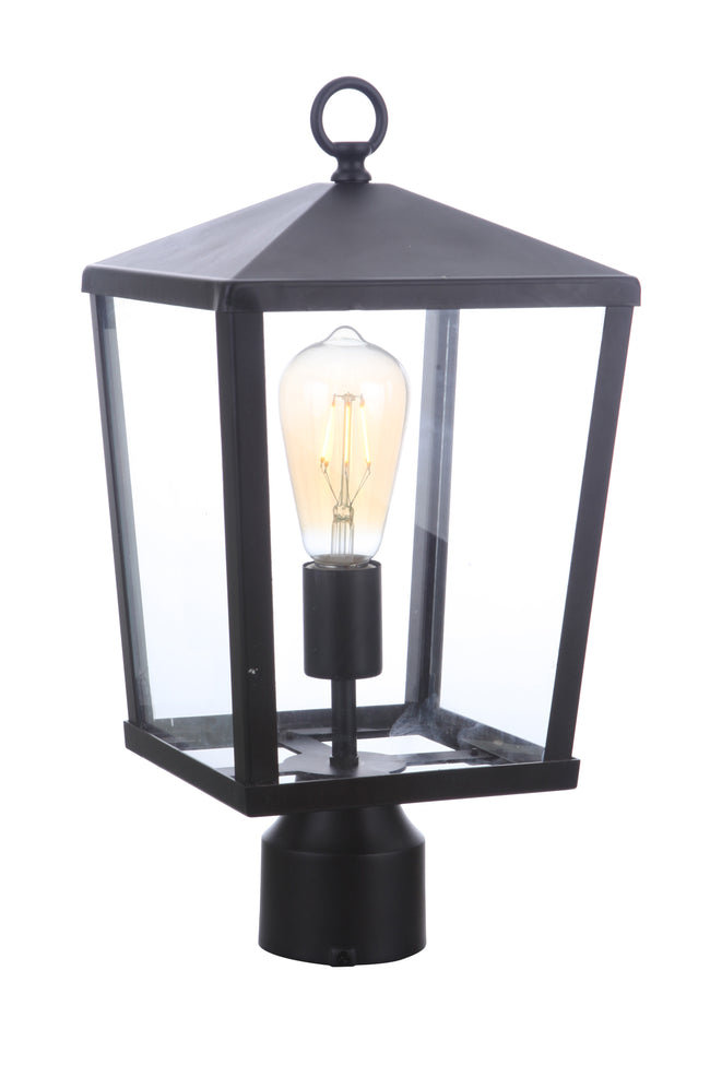 ZA4615-MN - Olsen 1 Light 16" High Post Mount - Midnight