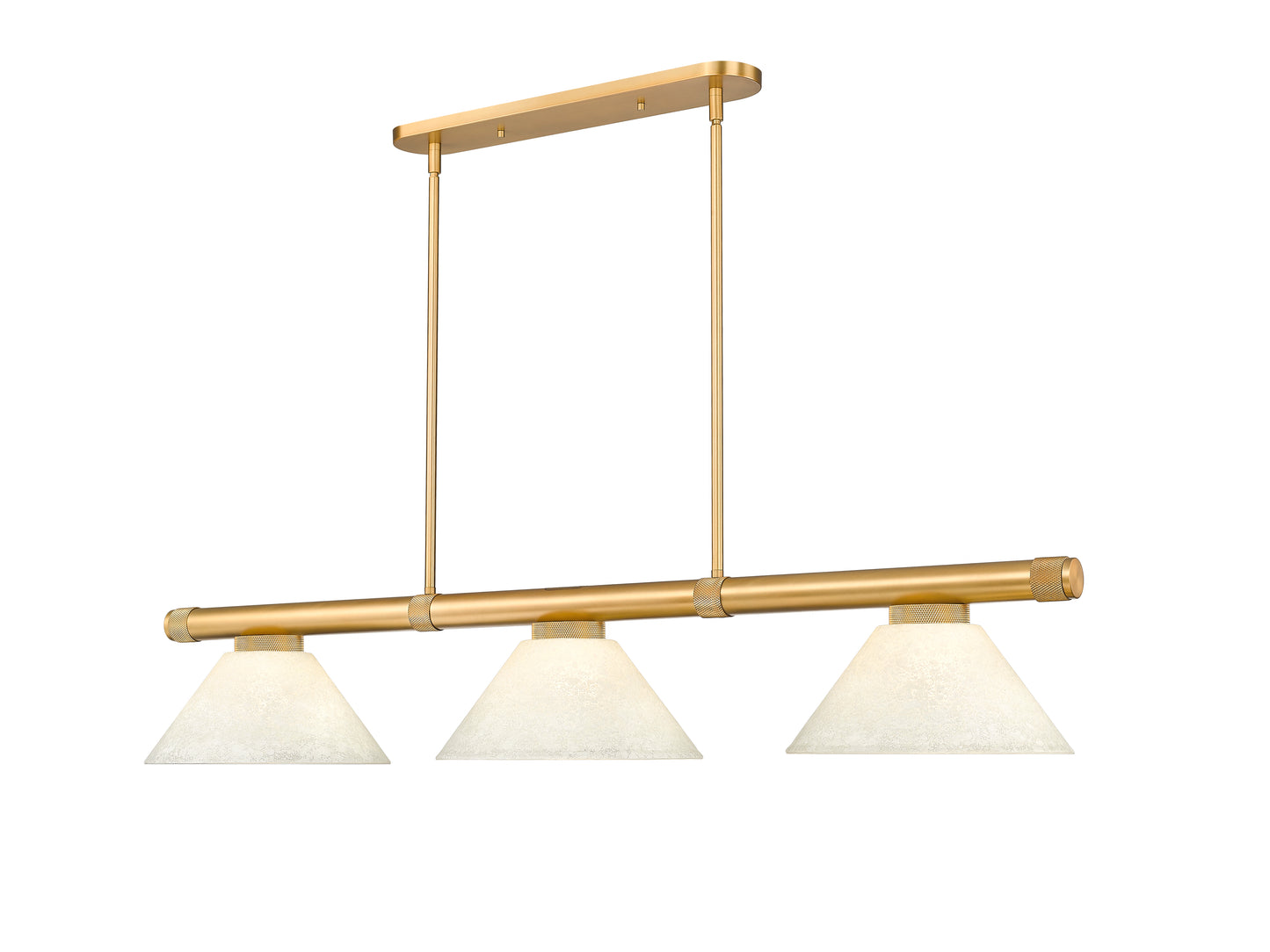 3050-3RB-AGM14 - Vanguard 3 Light 58" Billiard - Rubbed Brass