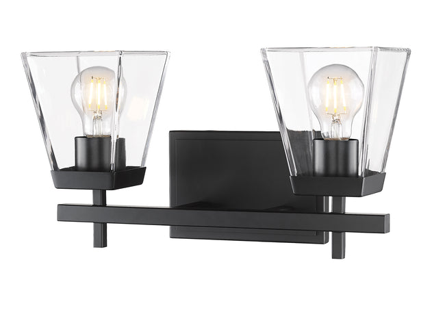 819-2V-MB - Lauren 2 Light 16" Vanity - Matte Black