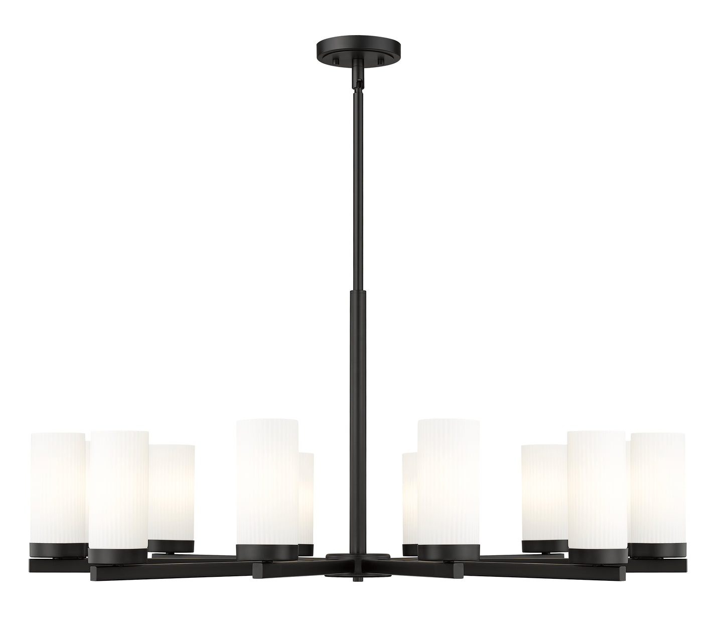 3044-12MB - Danica 12 Light 39" Chandelier - Matte Black