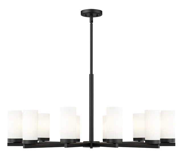 3044-12MB - Danica 12 Light 39" Chandelier - Matte Black
