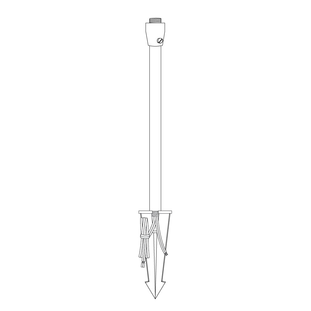 ALSTEM18-LED - 18" Cast Brass Path Light Stem with G4 LED Lamp