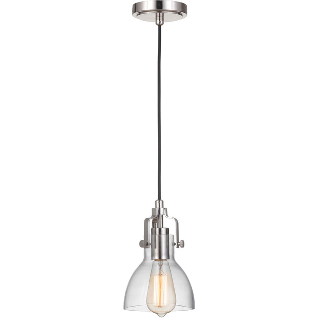 P831PLN1-C - State House 1 Light 6" Wide Mini Pendant - Polished Nickel