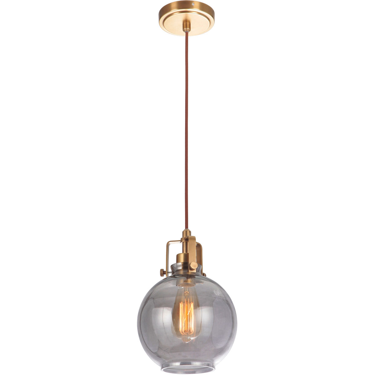 P830VB1 - State House 1 Light 7.75" Wide Mini Pendant - Vintage Brass