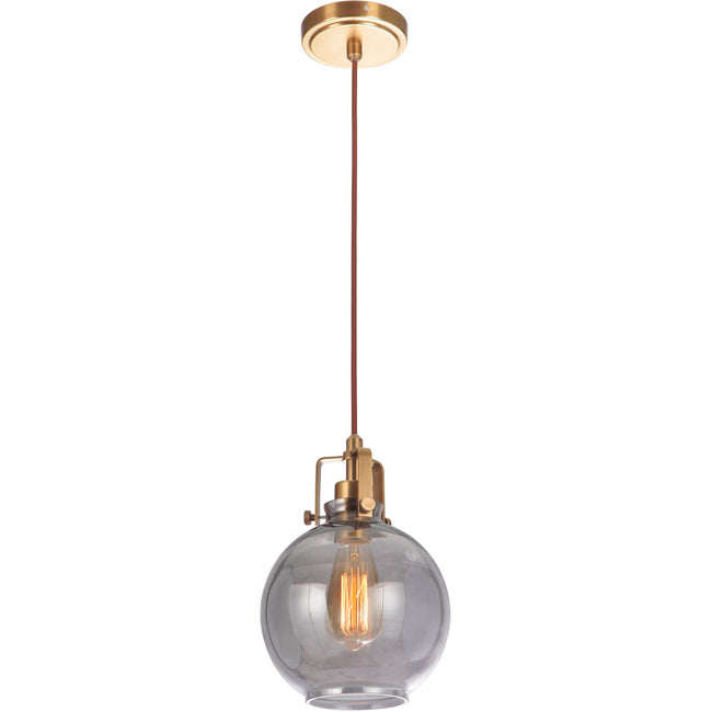 P830VB1 - State House 1 Light 7.75" Wide Mini Pendant - Vintage Brass