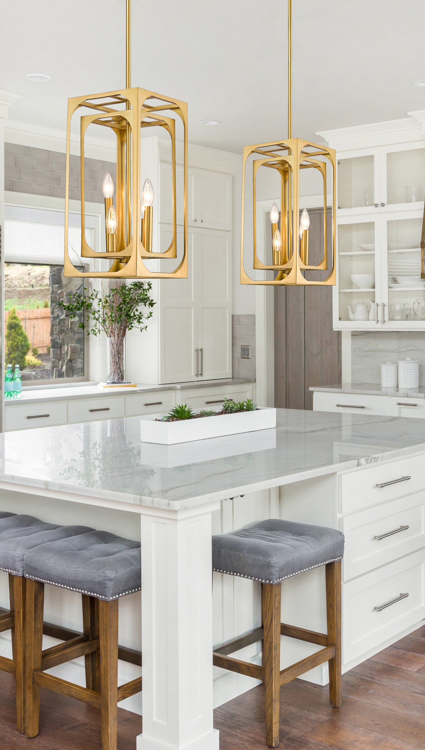 3038-4RB - Easton 4 Light 9" Chandelier - Rubbed Brass