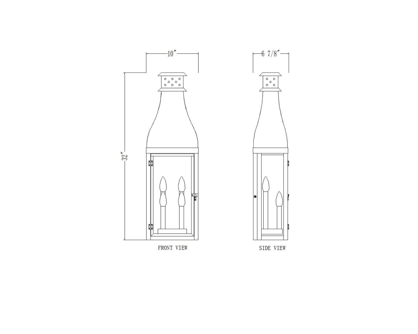 5030XL-BK - Toulouse 4 Light Outdoor Wall 32" Light - Sand Black