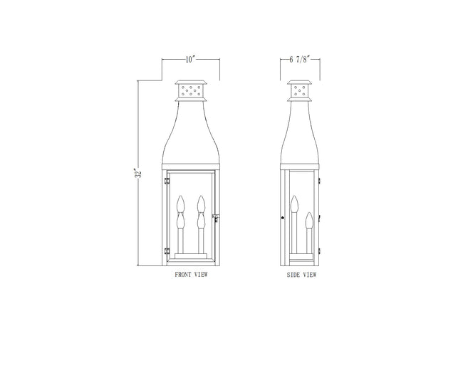 5030XL-BK - Toulouse 4 Light Outdoor Wall 32" Light - Sand Black
