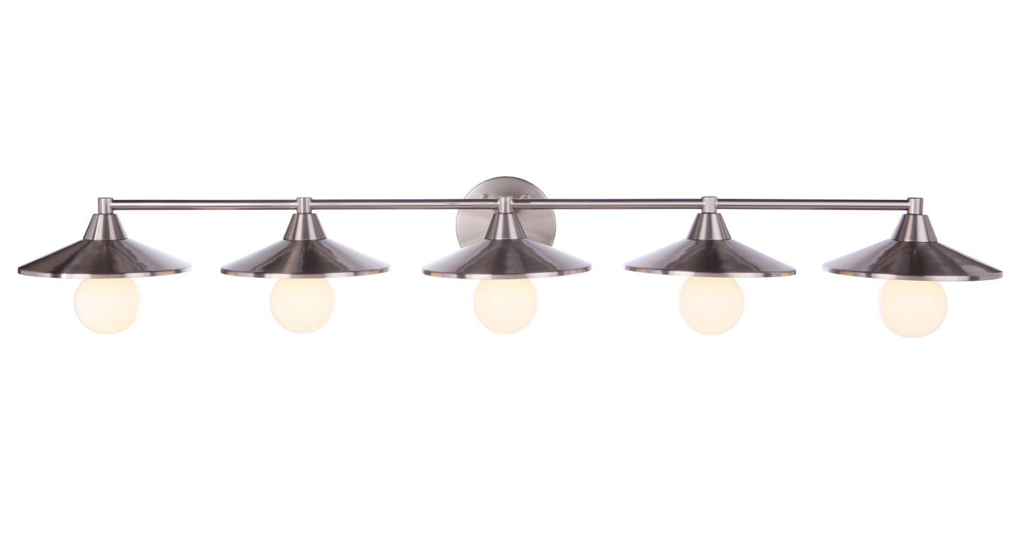 12546BNK5 - Isaac 5 Light 46" Wide Vanity Light - Brushed Nickel