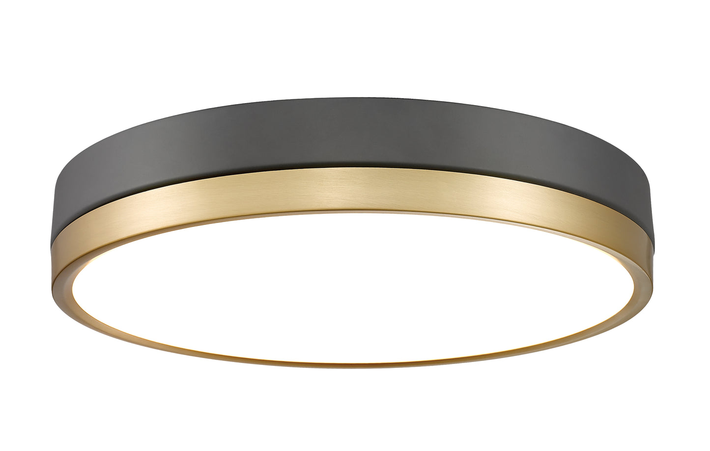 1006F16-MB-MGLD-LED - Algar 1 Light Flush 16" Mount - Matte Black / Modern Gold