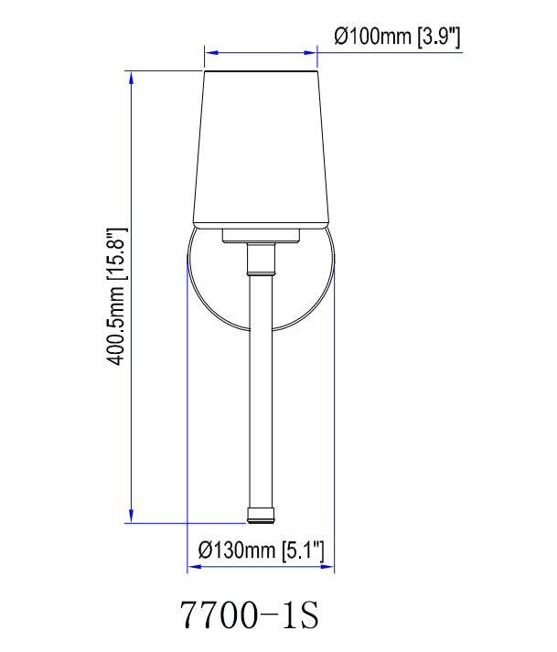 7700-1S-MGLD - Henri 1 Light Wall 16" Sconce - Modern Gold