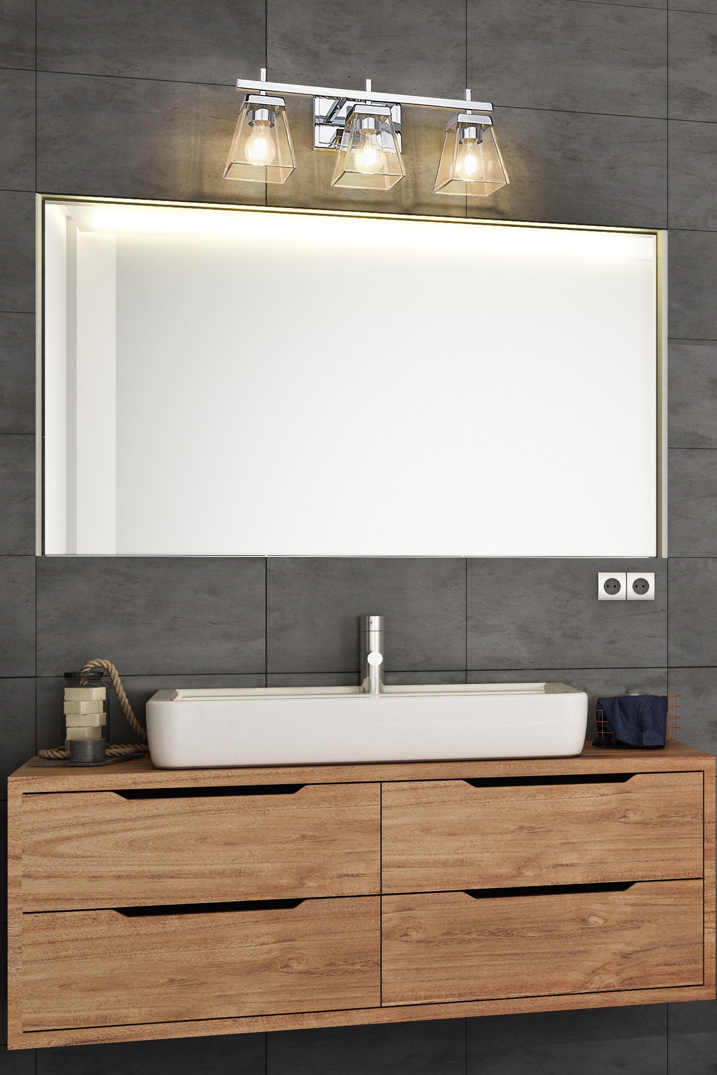819-3V-CH - Lauren 3 Light 22" Vanity - Chrome