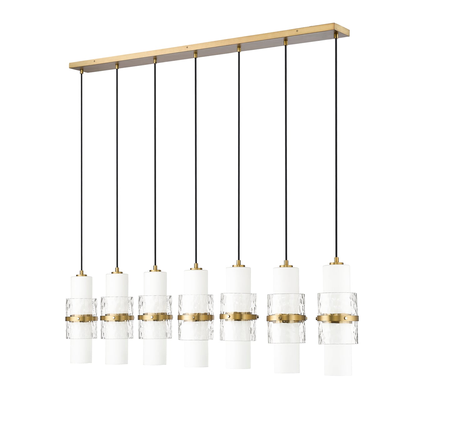1946P-7L-MGLD - Cayden 7 Light Linear 54" Chandelier - Modern Gold